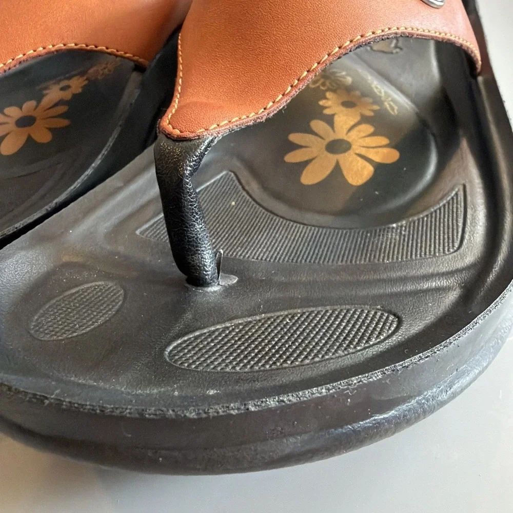 Aerosoft Original Comfort, Size 40 (US Size 9/9.5) Thong Sandals Brown